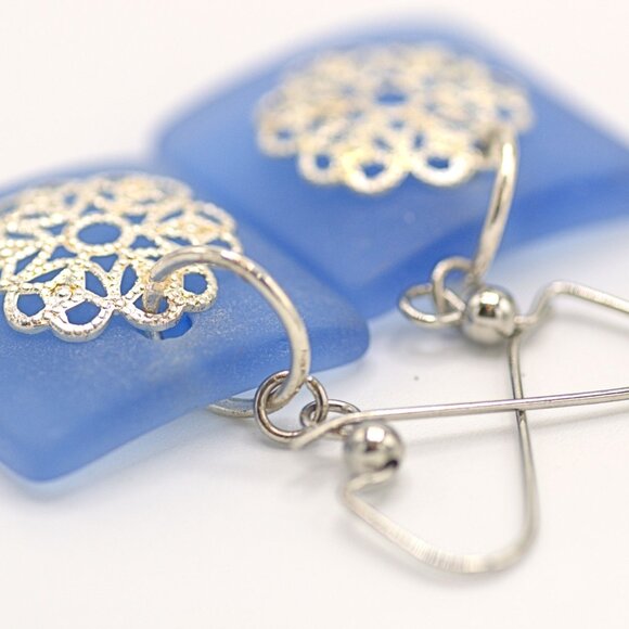 Sea Glass Dangle Earrings - Picture 6 of 10